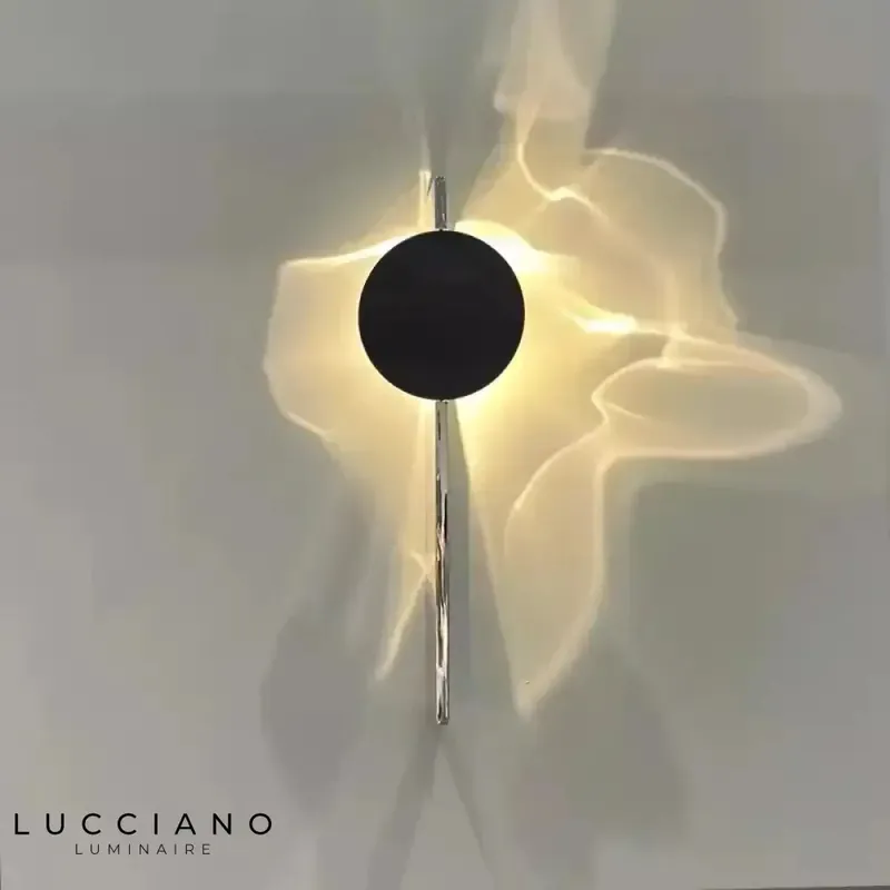 Applique murale led élégante design noir contemporain