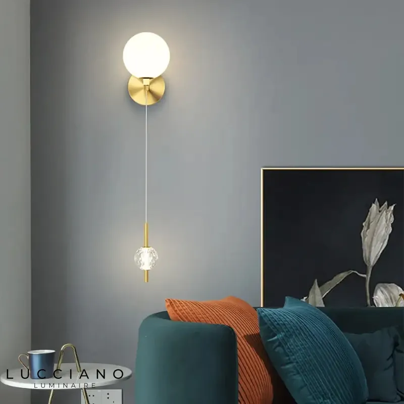 Applique murale dorée moderne design modulable laiton