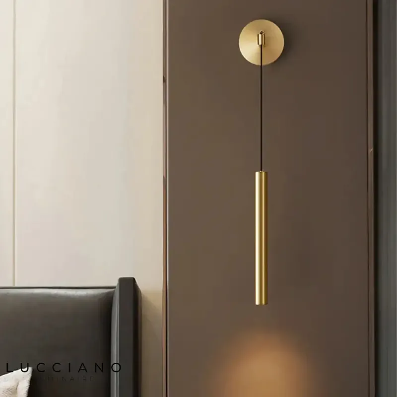 Applique murale dorée LED cuivre design élégant chaleureux