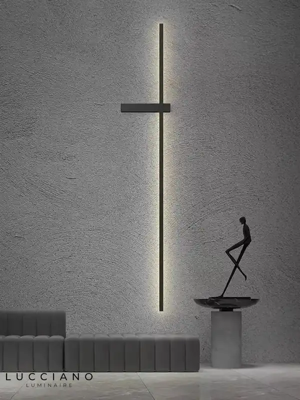 Applique murale élégante design noir contemporain minimaliste