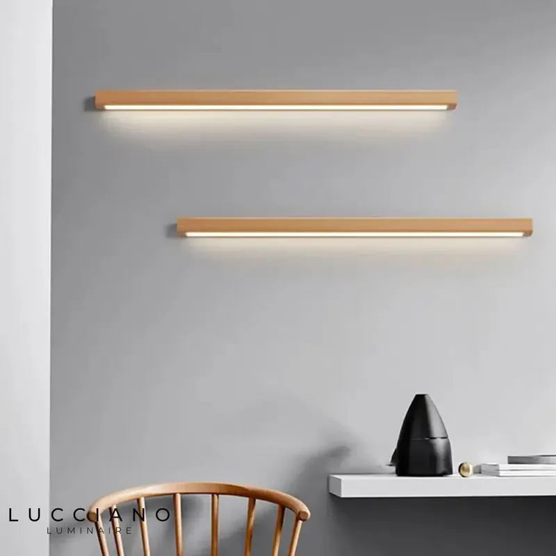 Applique murale LED bois naturel élégant