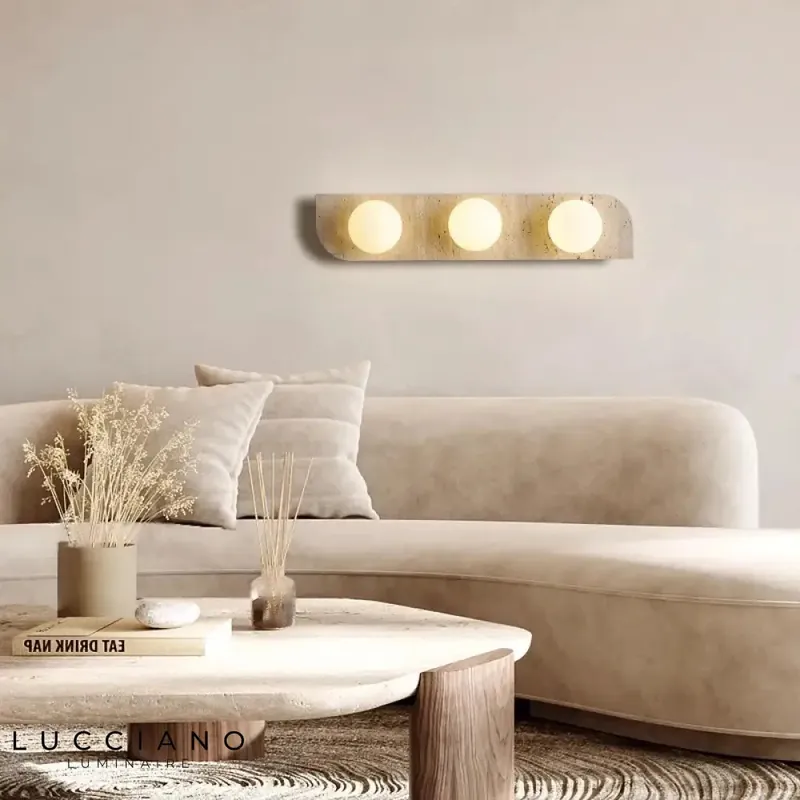 Applique murale design LED en pierre naturelle élégante lumière