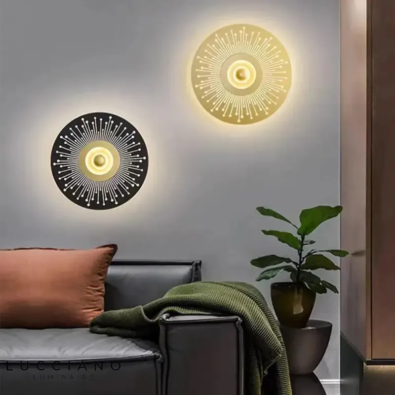 Applique murale LED design doré élégant métal