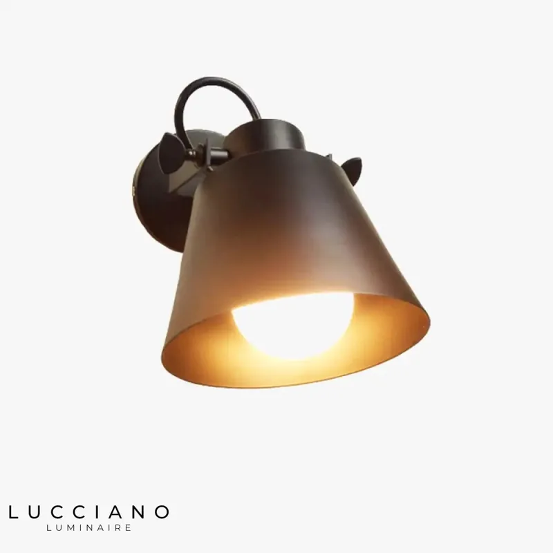 Applique murale noire réglable design LED industriel moderne