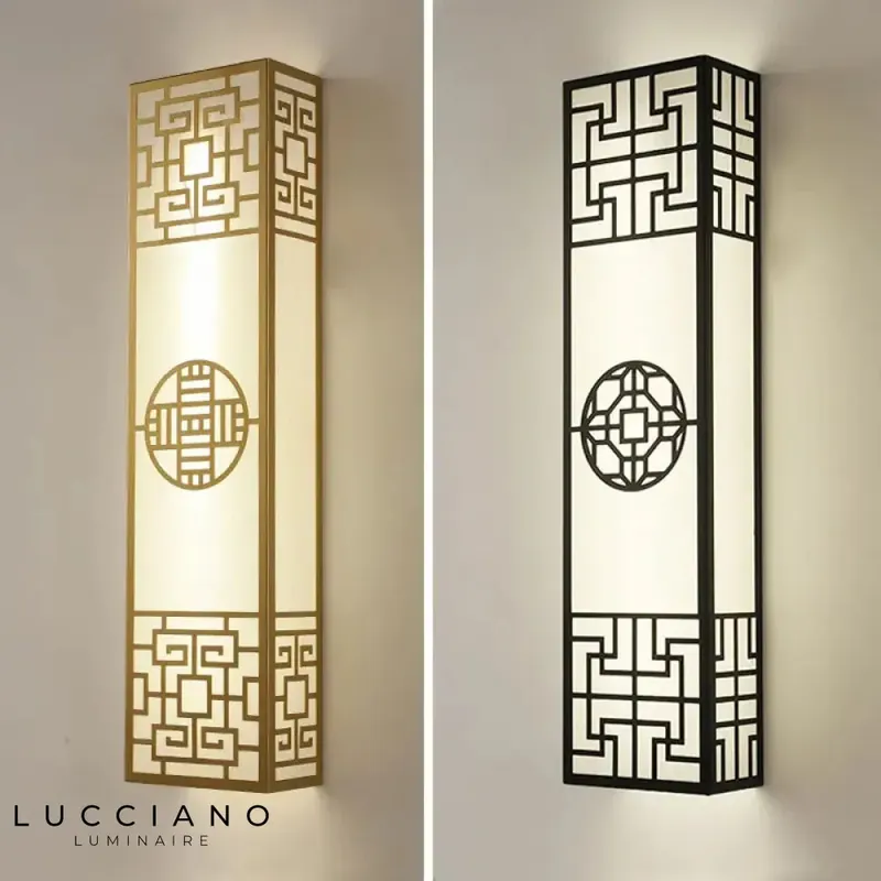 Applique murale dorée design LED zen élégante décorative orientale