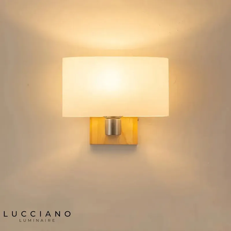 Applique murale Led nordique bois verre élégante