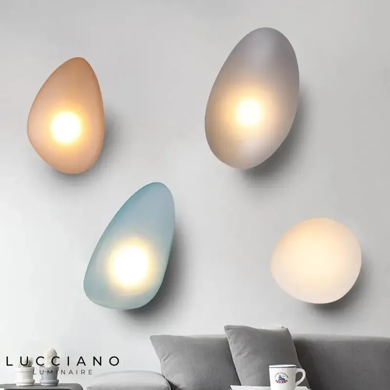 Applique murale bleu led nordique design élégant lumineux