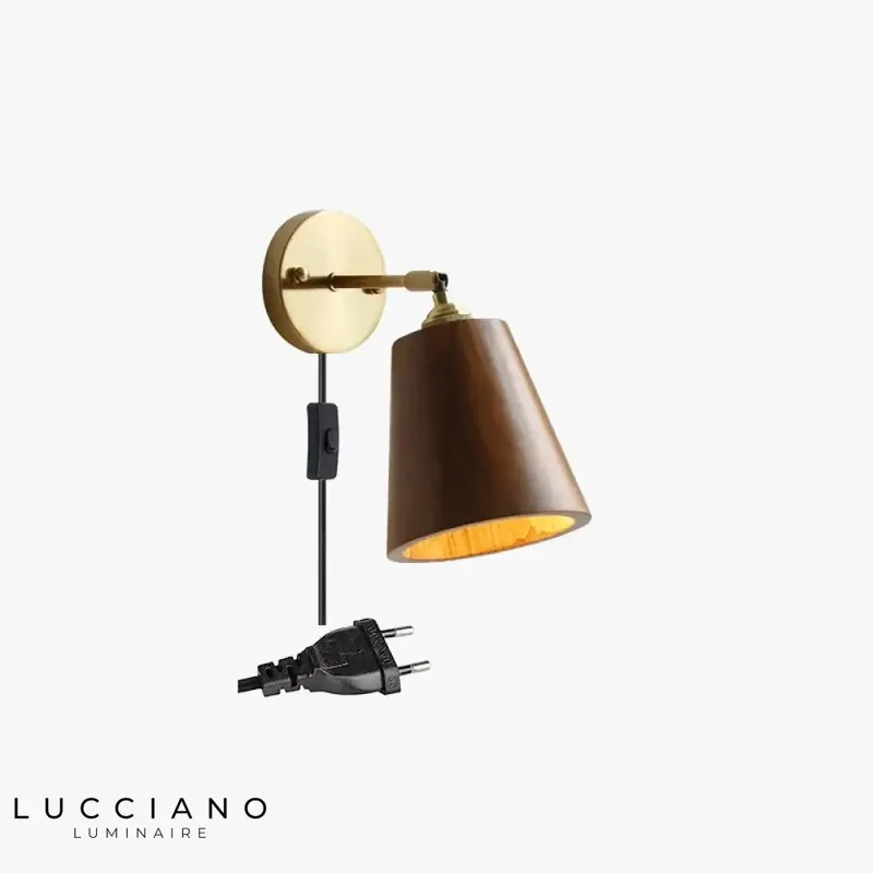 Applique murale LED en bois élégante et rustique
