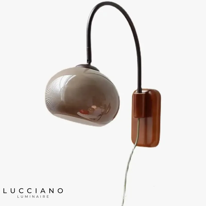 Applique murale LED rétro élégante lumière vintage verre
