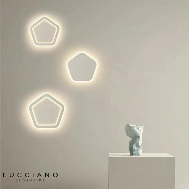 Applique murale blanche géométrique design scandinave lumineux