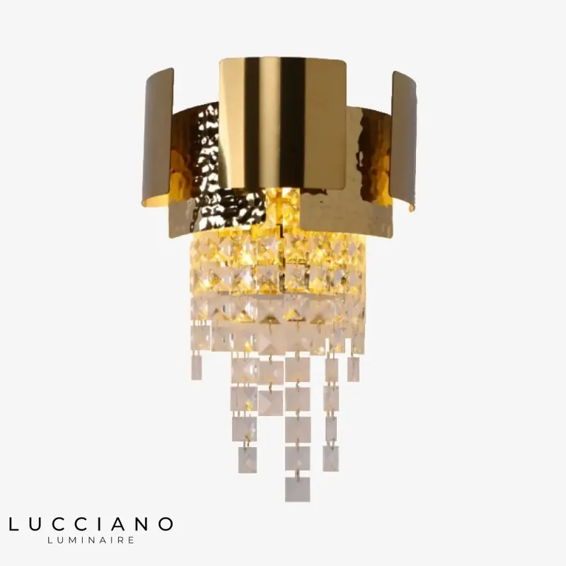 Applique murale dorée design LED lumineuse cristalline