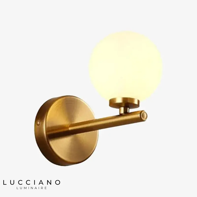 Applique murale LED dorée moderne design élégant verre