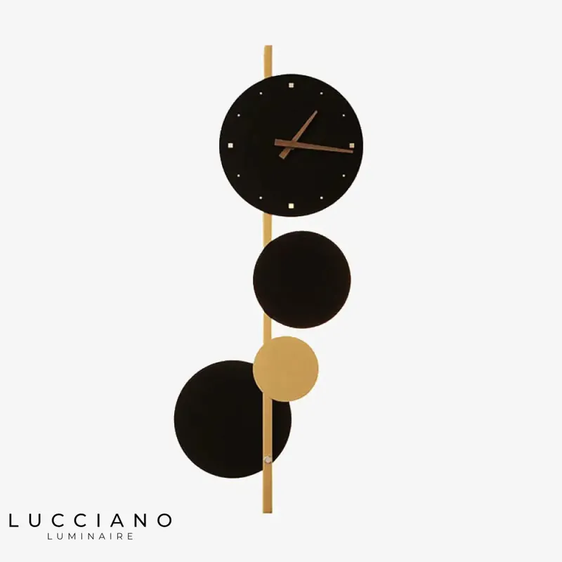 Applique murale noire LED design élégant horloge