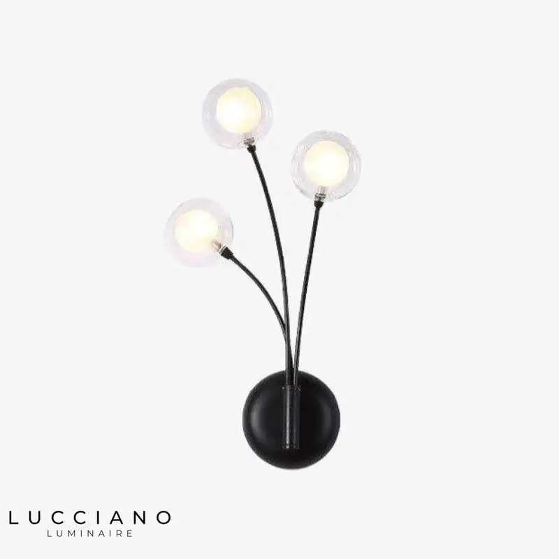 Applique murale noire design élégante suspension verre moderne