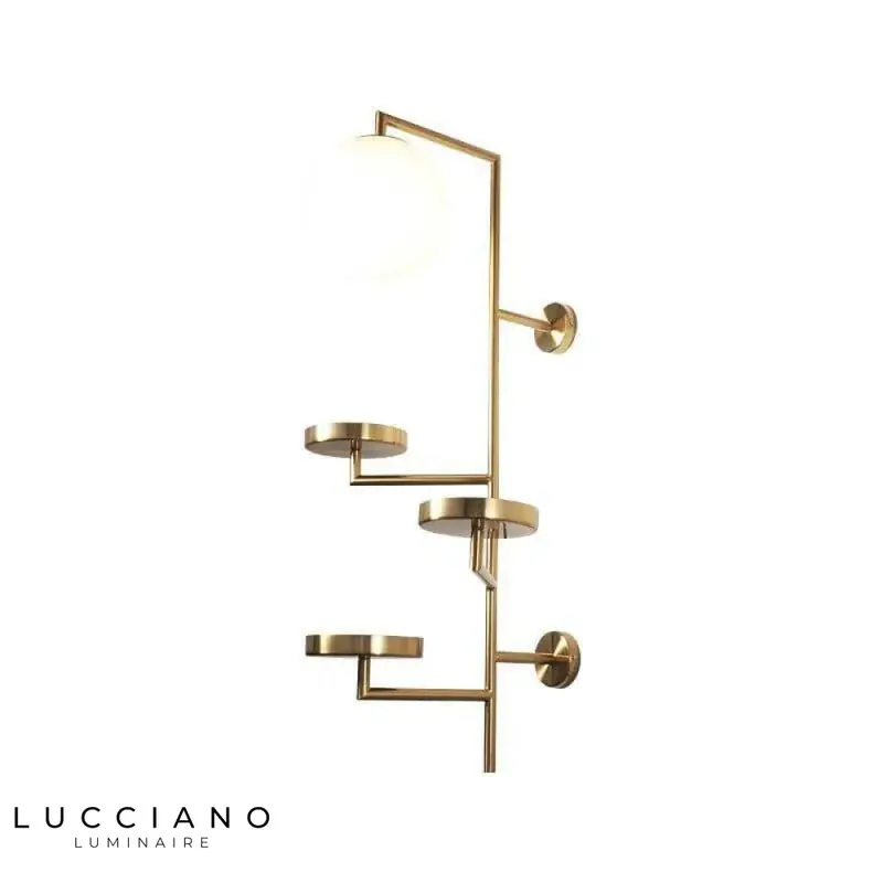 Applique murale élégante design dorée suspendue sphérique