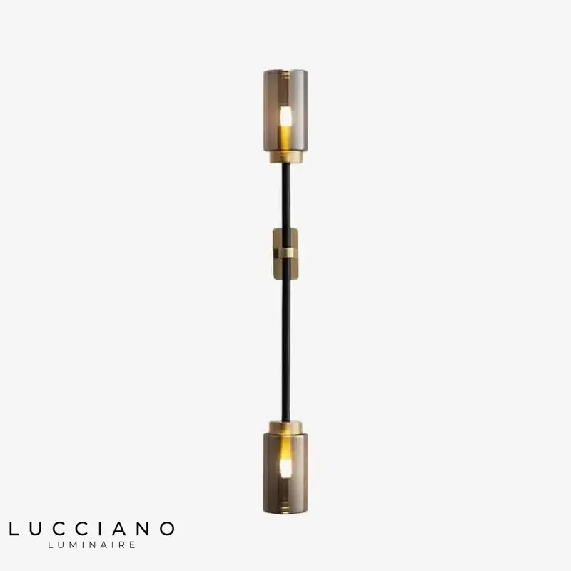 Applique murale noire design LED moderne verre élégant