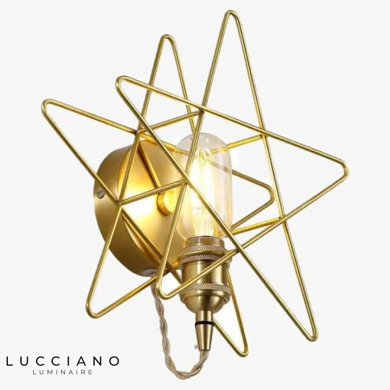 Applique murale dorée design lumineuse astrale