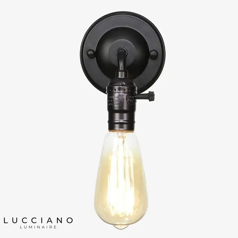 Applique murale noire industriel luminaire rétro vintage