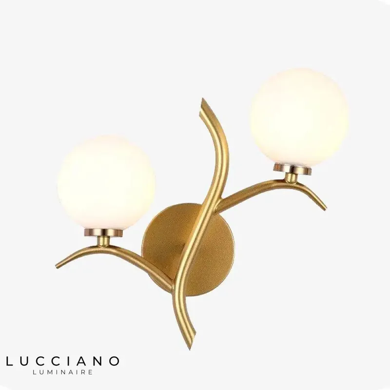 Applique murale design luxueuse en verre doré