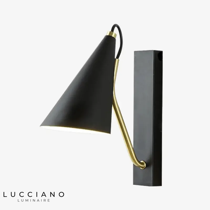 Applique murale noire design LED élégante arrondie