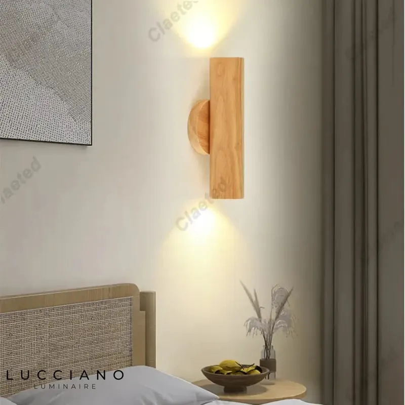 Applique murale LED scandinave épurée bois naturel