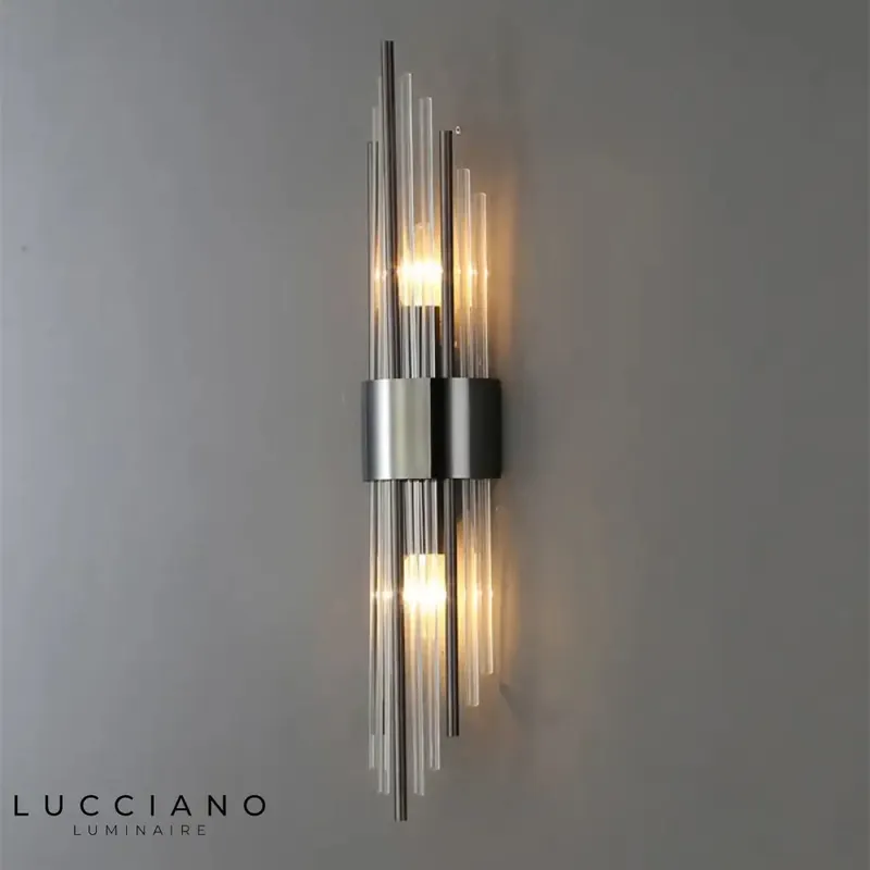 Applique murale LED luxueuse or élégante.