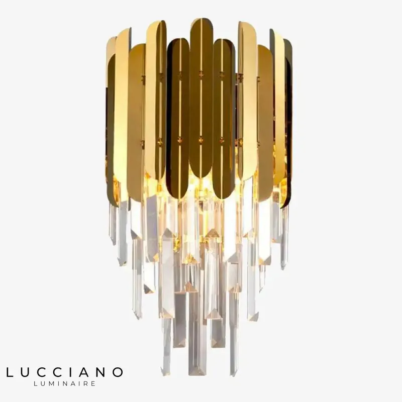 Voici la transformation du titre :
Applique doré en cristal élégant design contemporain
