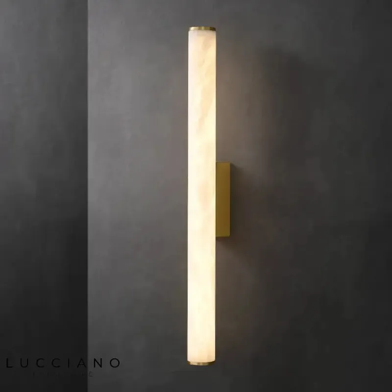 Applique murale en marbre et cuivre sophistiquée luminaire.