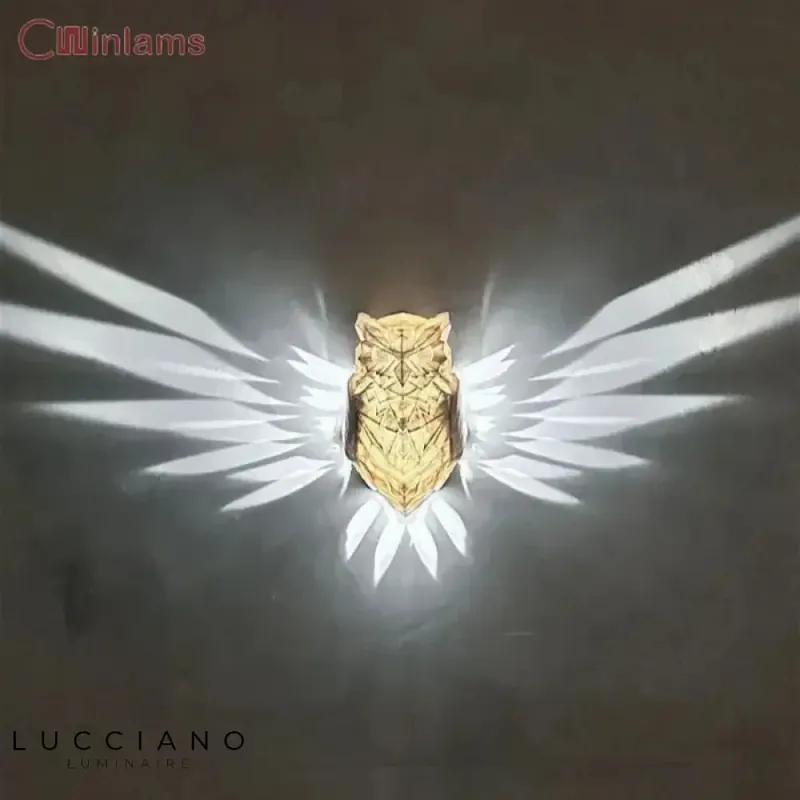 Applique murale led hibou unique déco salon.