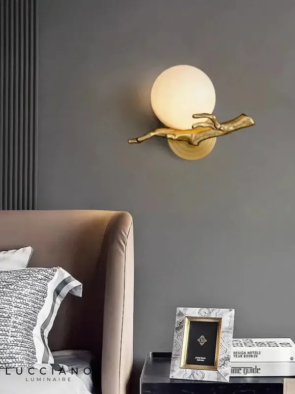 Applique murale en marbre et cuivre design lumineux élégant