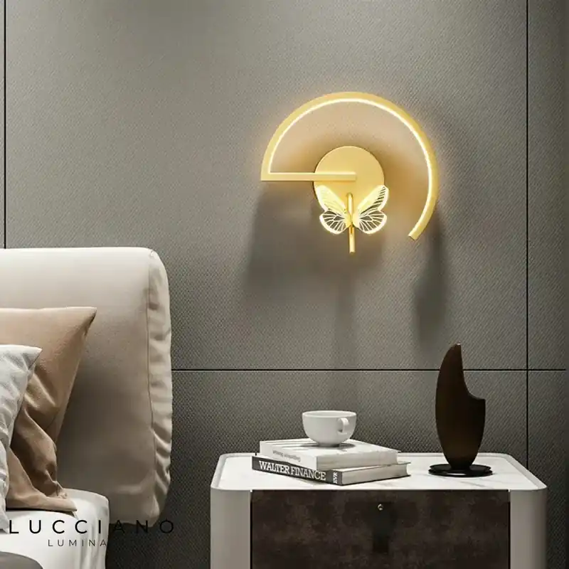 Applique murale led design lumineux papillon.