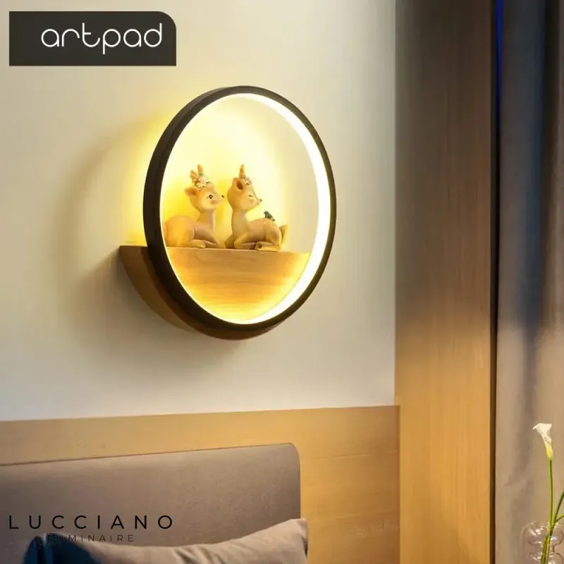 Applique murale led bois nature enfantine design
