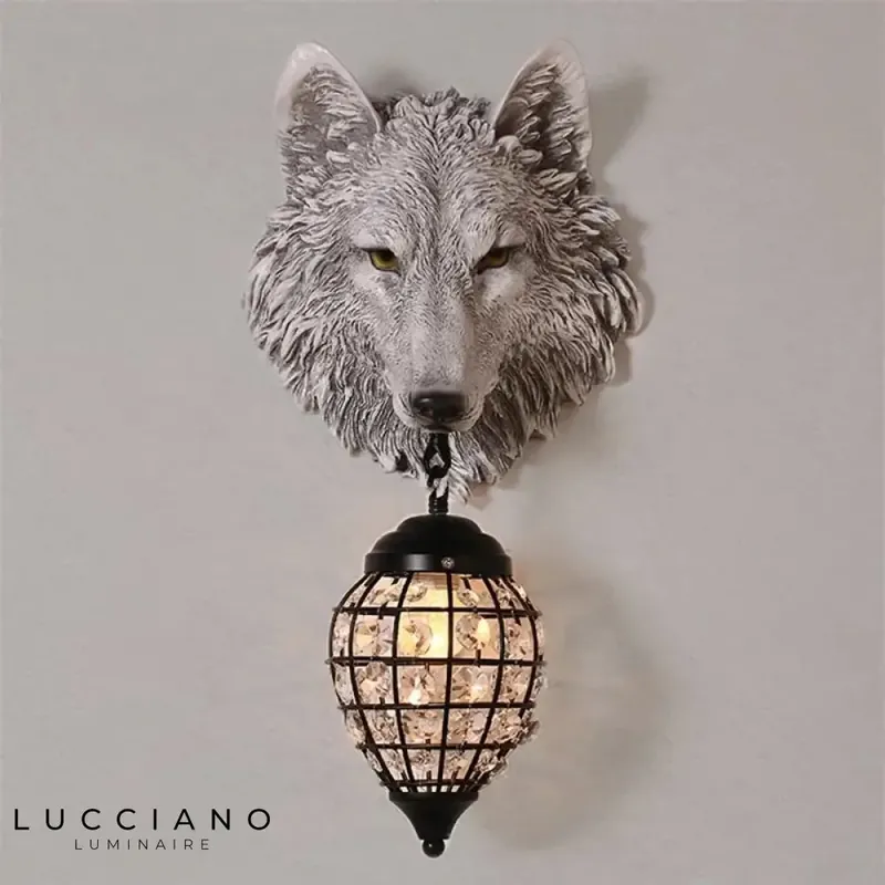 Voici le titre transformé :

Applique murale vintage loup artisanale déco chic