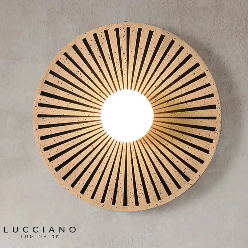 Applique murale ronde design épuré contemporain rétro