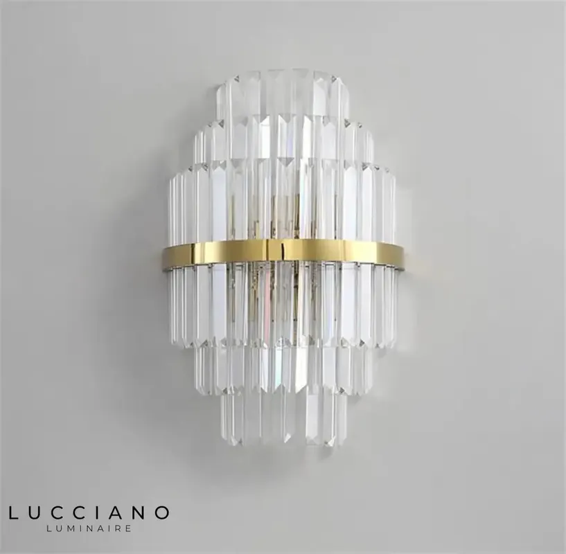 applique murale en cristal élégante contemporaine luxueuse