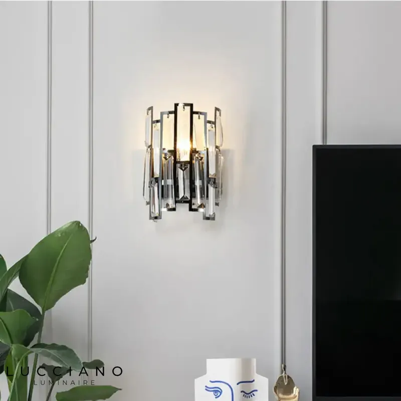 Applique murale en cristal design luxe contemporain.