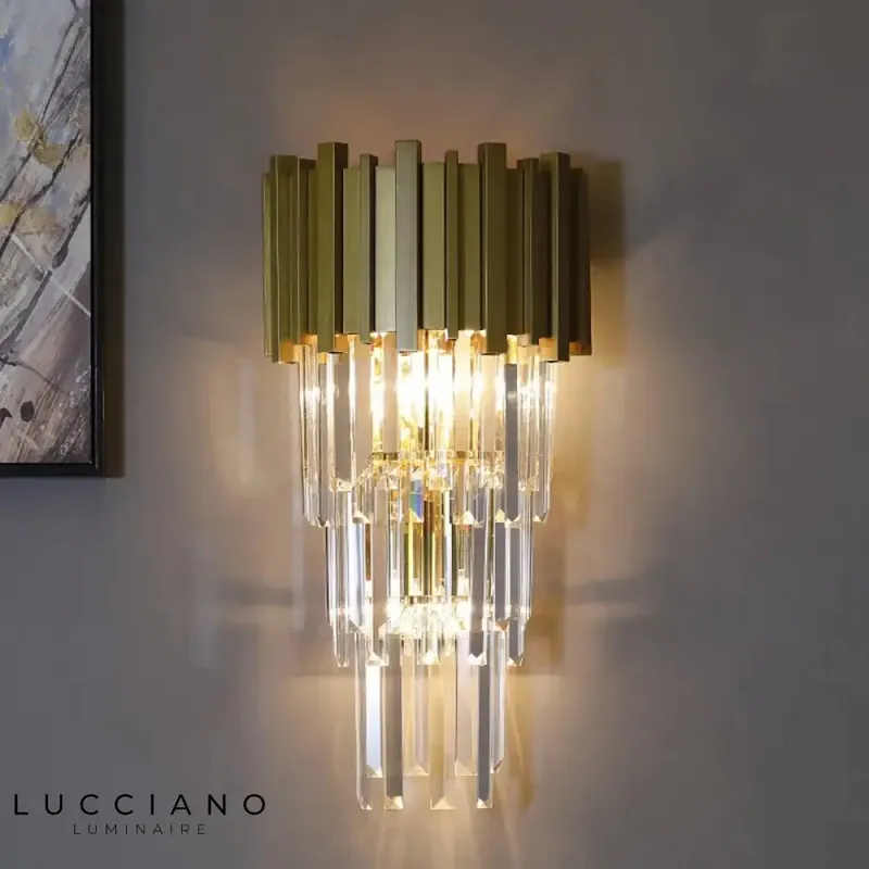 Applique murale led cristal doré élégant chic.