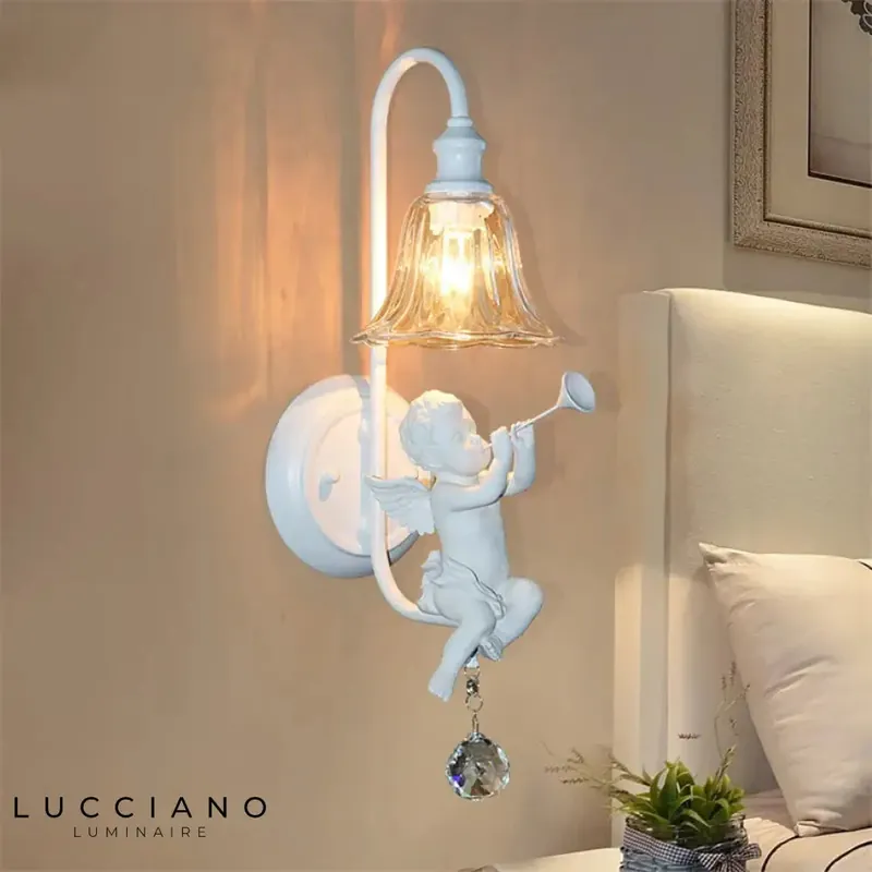 Applique murale moderne ange musical chambre.