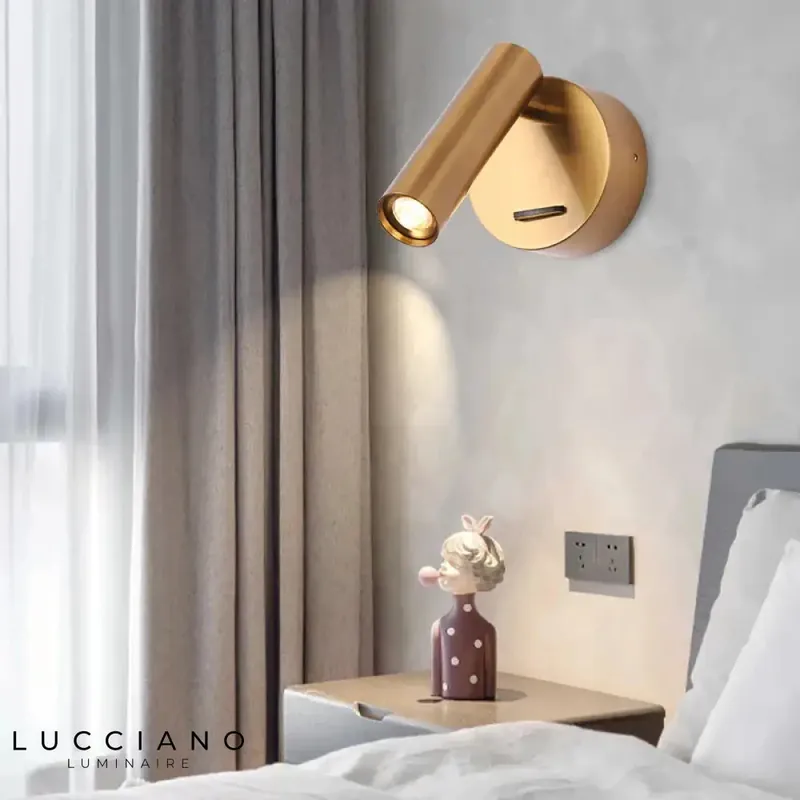 Applique murale led laiton design contemporain élégant