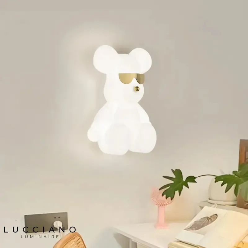 Applique murale ours scandinave minimaliste design.