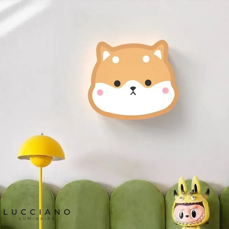 Applique murale créative chien kawaii rigolo