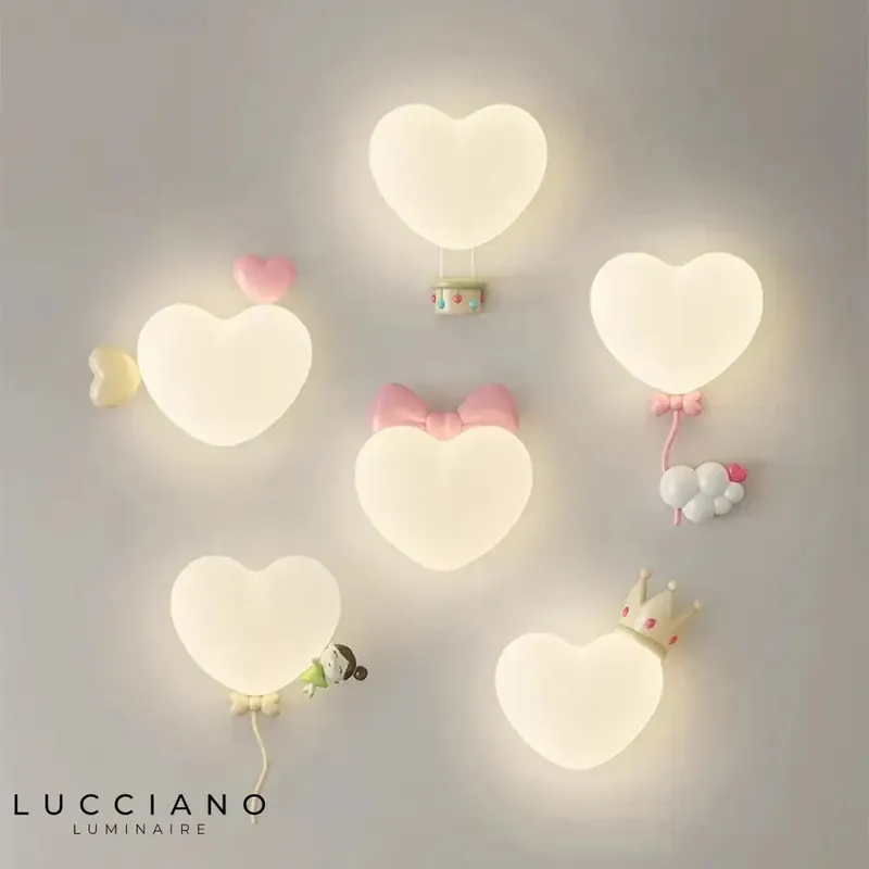Applique murale LED romantique enfantine décorative.
