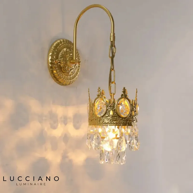 Applique murale en cristal rétro, lumière sophistiquée.