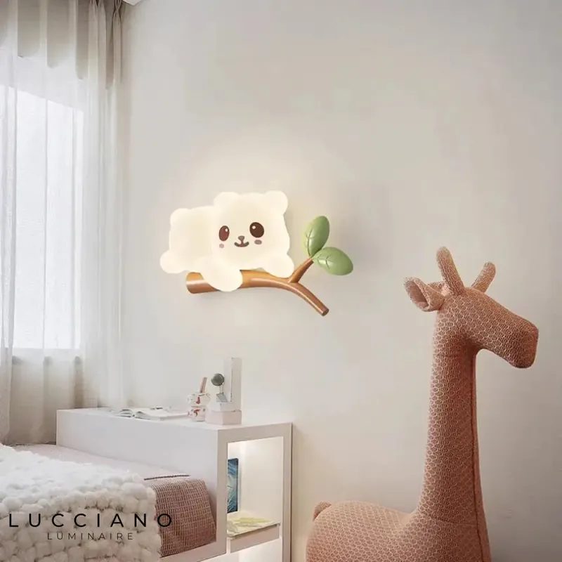 applique murale ours lumineux chambre enfant.