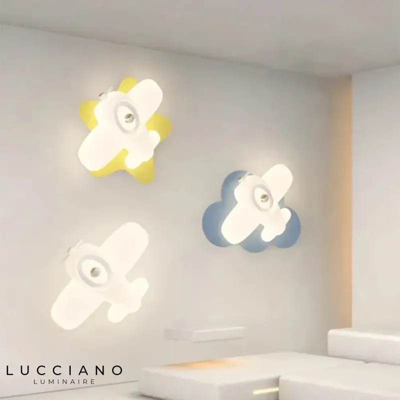 Applique murale hélicoptère design enfantin lumineux