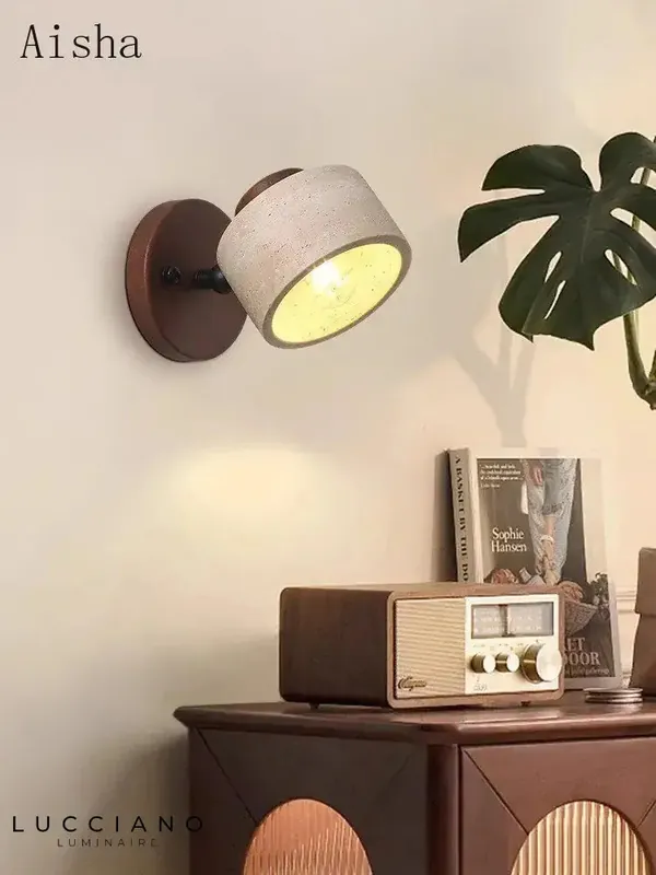 applique murale en pierre design lumineux rotatif
