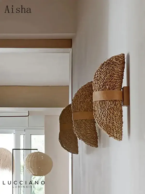 Applique murale rétro rustique scandinave bois nature