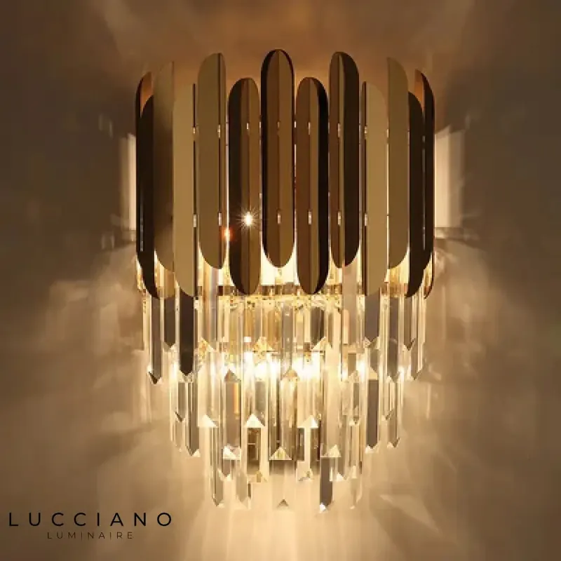 Voici le titre transformé :
Applique murale en cristal brillant contemporain unique