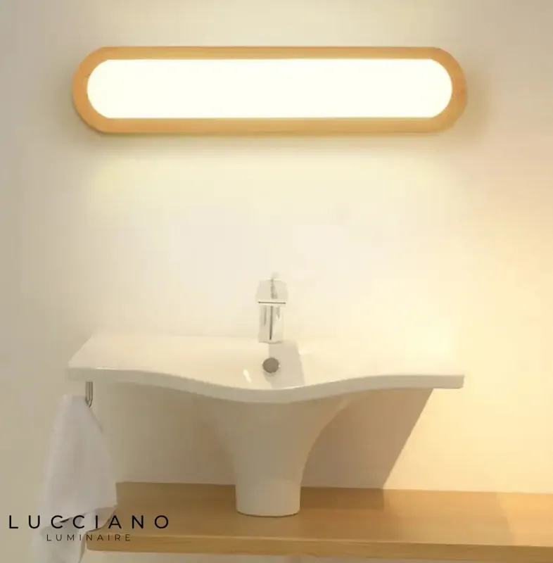 Applique murale bois élégant lumineux contemporain.