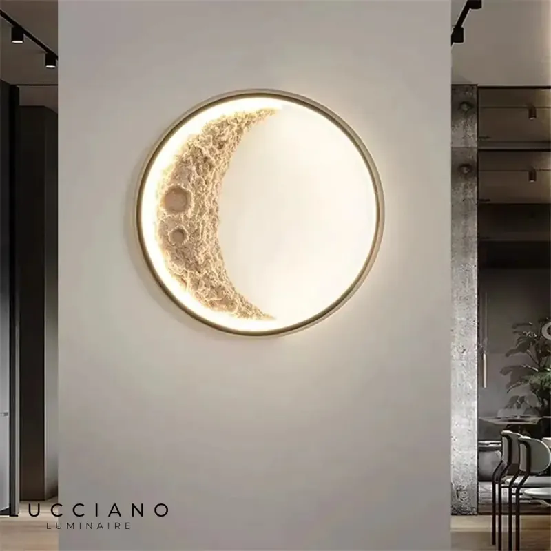 Voici le titre transformé :
Applique murale créative luminescence lunaire design.